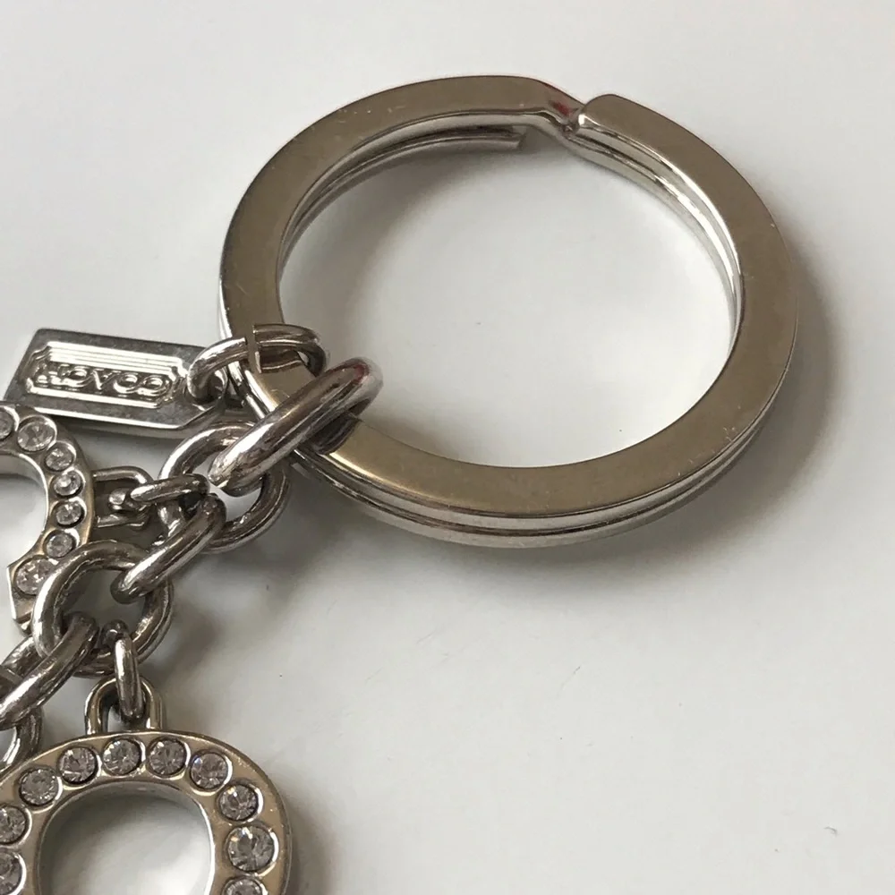 Coach Silver Crystal 'COACH' Letter Keychain